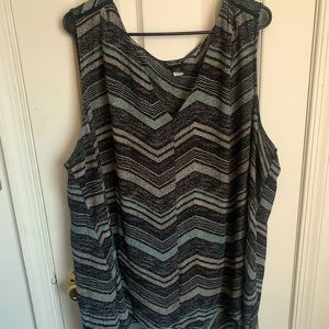 Torrid Sleeveless Blouse in Blue Chevron Pattern Size 4X